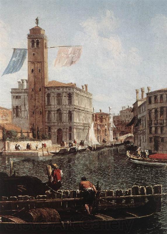 MARIESCHI, Michele The Grand Canal with the Fishmarket (detail) sgh Norge oil painting art